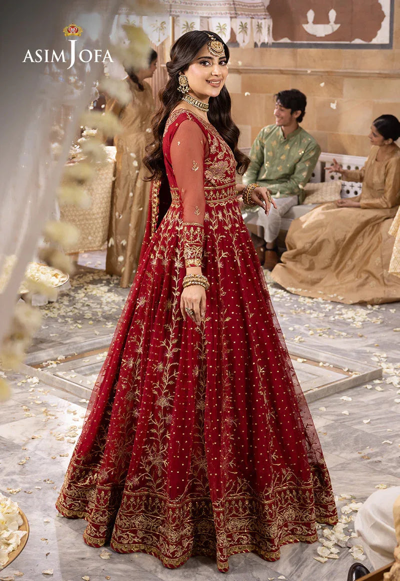 Shehnai by Asim Jofa Embroidered Net  3Pc Suit AJSH-06 - Aqsa Fabrics