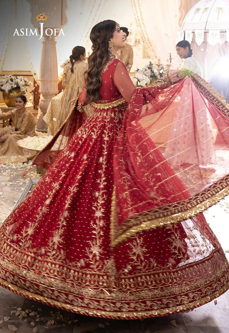 Shehnai by Asim Jofa Embroidered Net  3Pc Suit AJSH-06 - Aqsa Fabrics