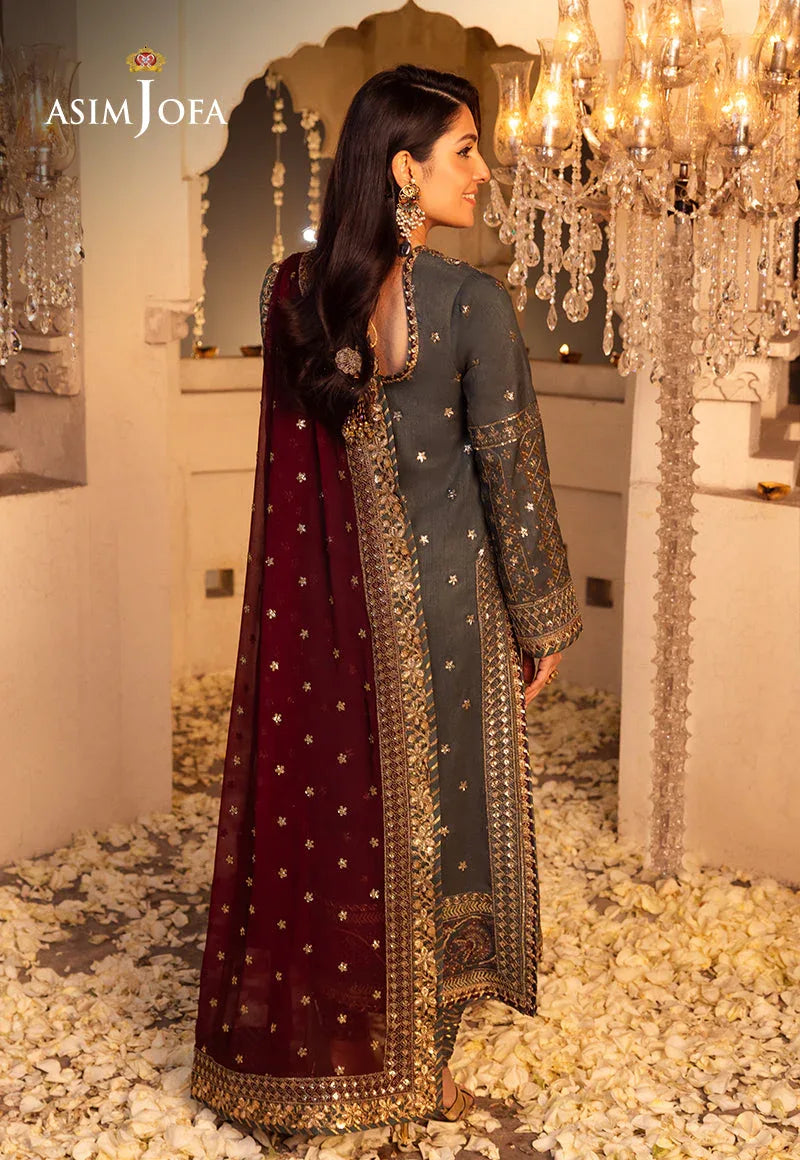 Shehnai by Asim Jofa Embroidered Net 3Pc Suit AJSH-07 - Aqsa Fabrics