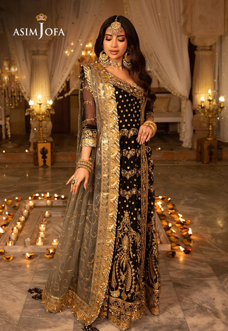 Shehnai by Asim Jofa Embroidered Net 3Pc Suit AJSH-08 - Aqsa Fabrics