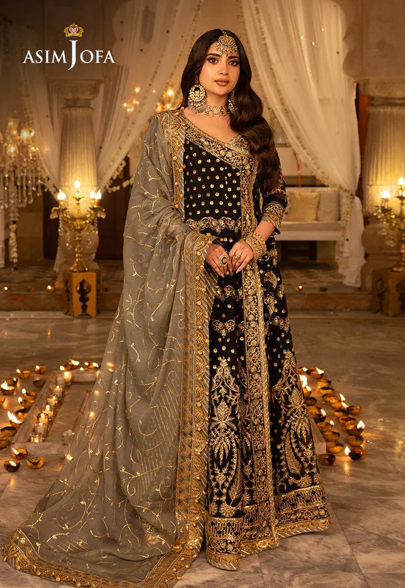 Shehnai by Asim Jofa Embroidered Net 3Pc Suit AJSH-08 - Aqsa Fabrics