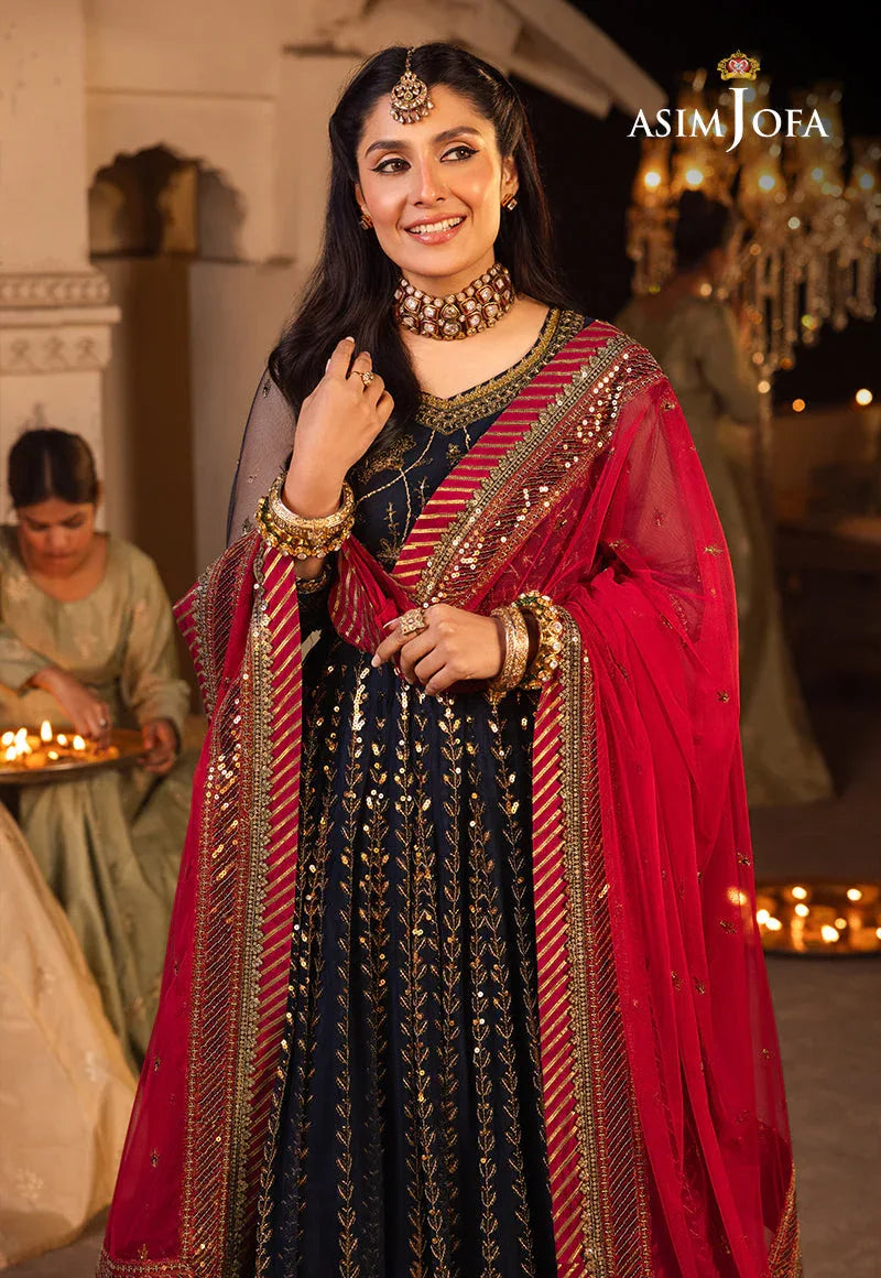 Shehnai by Asim Jofa Embroidered Net 3Pc Suit AJSH-10 - Aqsa Fabrics