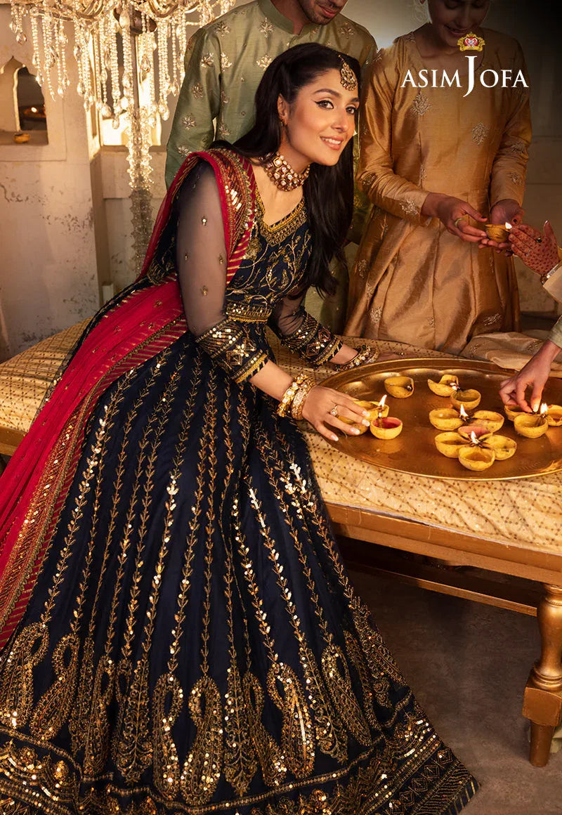 Shehnai by Asim Jofa Embroidered Net 3Pc Suit AJSH-10 - Aqsa Fabrics