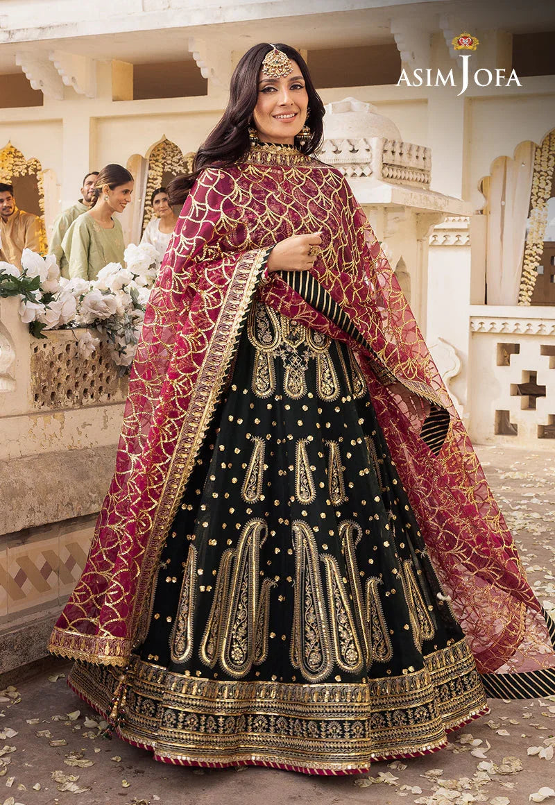 Shehnai by Asim Jofa Embroidered Chiffon 3Pc Suit AJSH-11 - Aqsa Fabrics