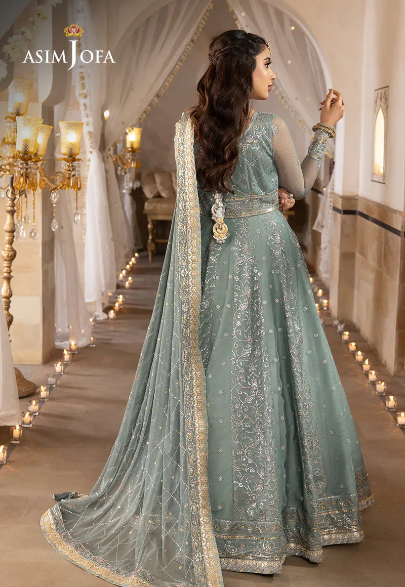 Shehnai by Asim Jofa Embroidered Chiffon 3Pc Suit AJSH-14 - Aqsa Fabrics