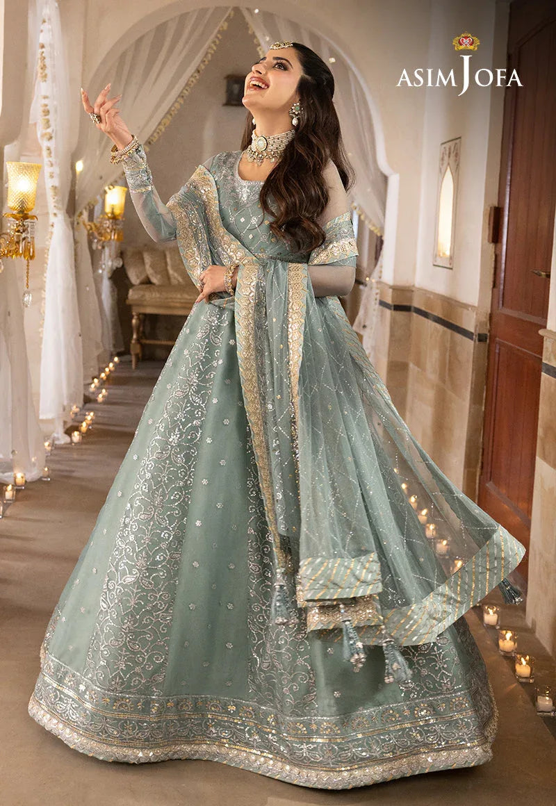 Shehnai by Asim Jofa Embroidered Chiffon 3Pc Suit AJSH-14 - Aqsa Fabrics