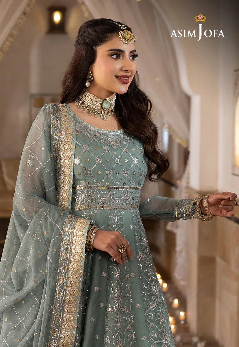 Shehnai by Asim Jofa Embroidered Chiffon 3Pc Suit AJSH-14 - Aqsa Fabrics