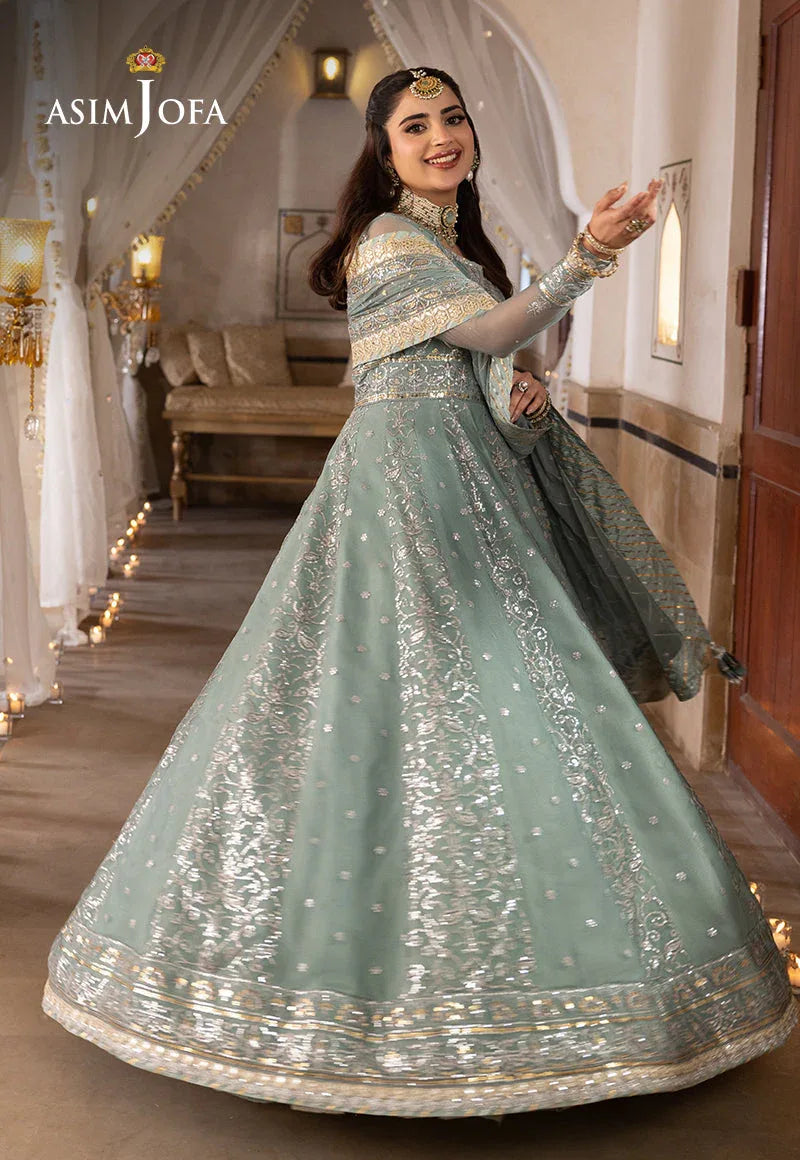 Shehnai by Asim Jofa Embroidered Chiffon 3Pc Suit AJSH-14 - Aqsa Fabrics