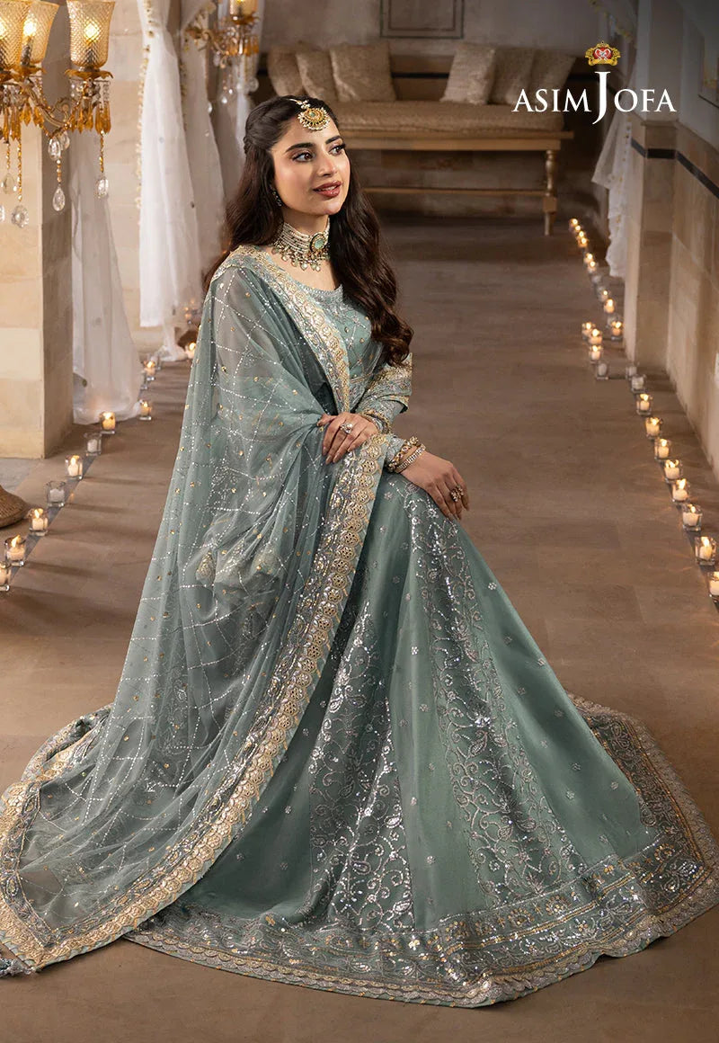 Shehnai by Asim Jofa Embroidered Chiffon 3Pc Suit AJSH-14 - Aqsa Fabrics