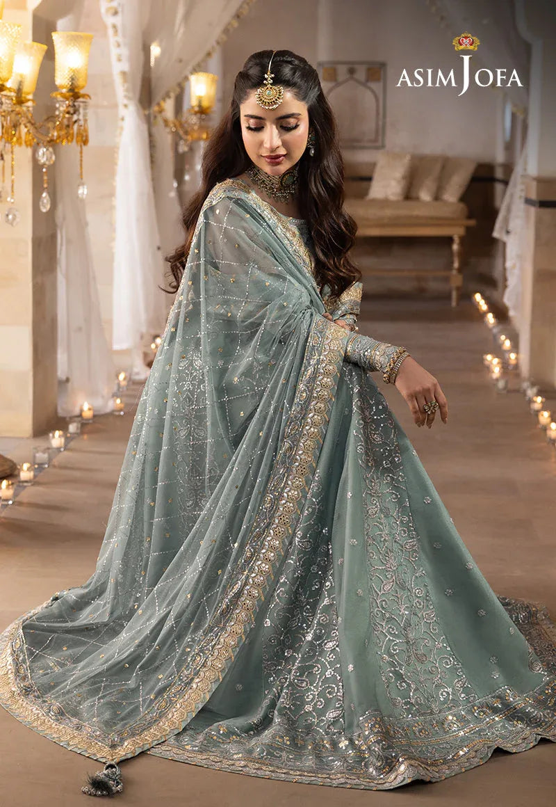 Shehnai by Asim Jofa Embroidered Chiffon 3Pc Suit AJSH-14 - Aqsa Fabrics