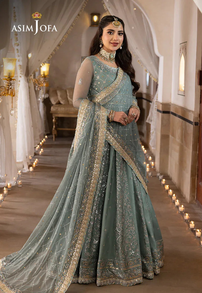 Shehnai by Asim Jofa Embroidered Chiffon 3Pc Suit AJSH-14 - Aqsa Fabrics