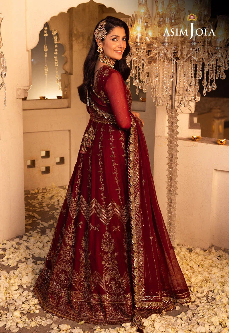Shehnai by Asim Jofa Embroidered Chiffon 3Pc Suit AJSH-16 - Aqsa Fabrics