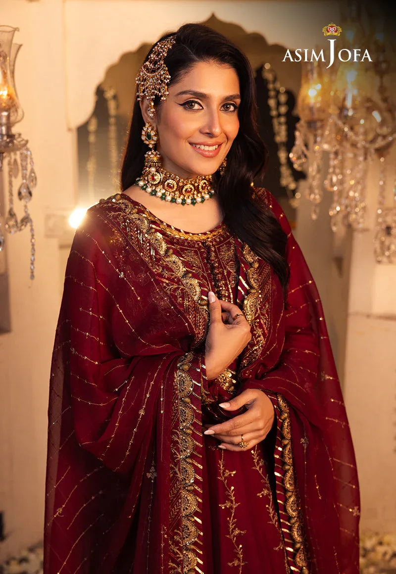 Shehnai by Asim Jofa Embroidered Chiffon 3Pc Suit AJSH-16 - Aqsa Fabrics
