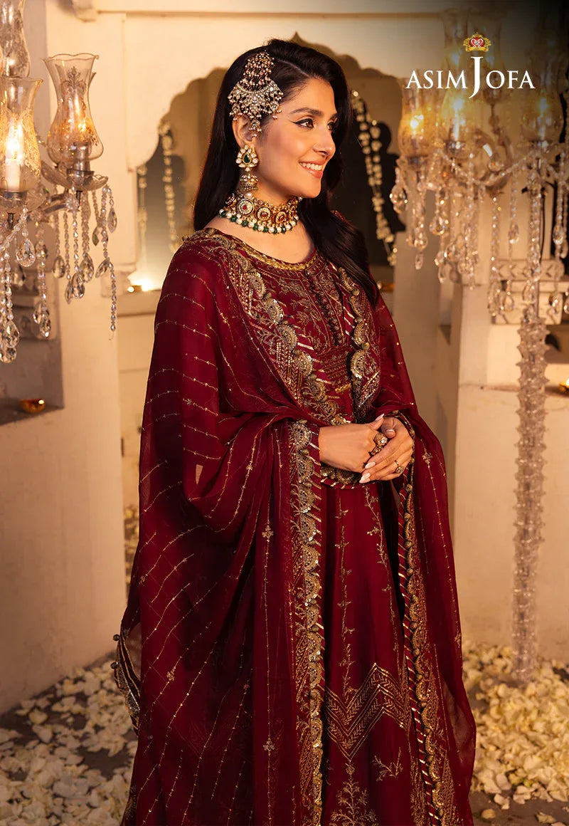 Shehnai by Asim Jofa Embroidered Chiffon 3Pc Suit AJSH-16 - Aqsa Fabrics