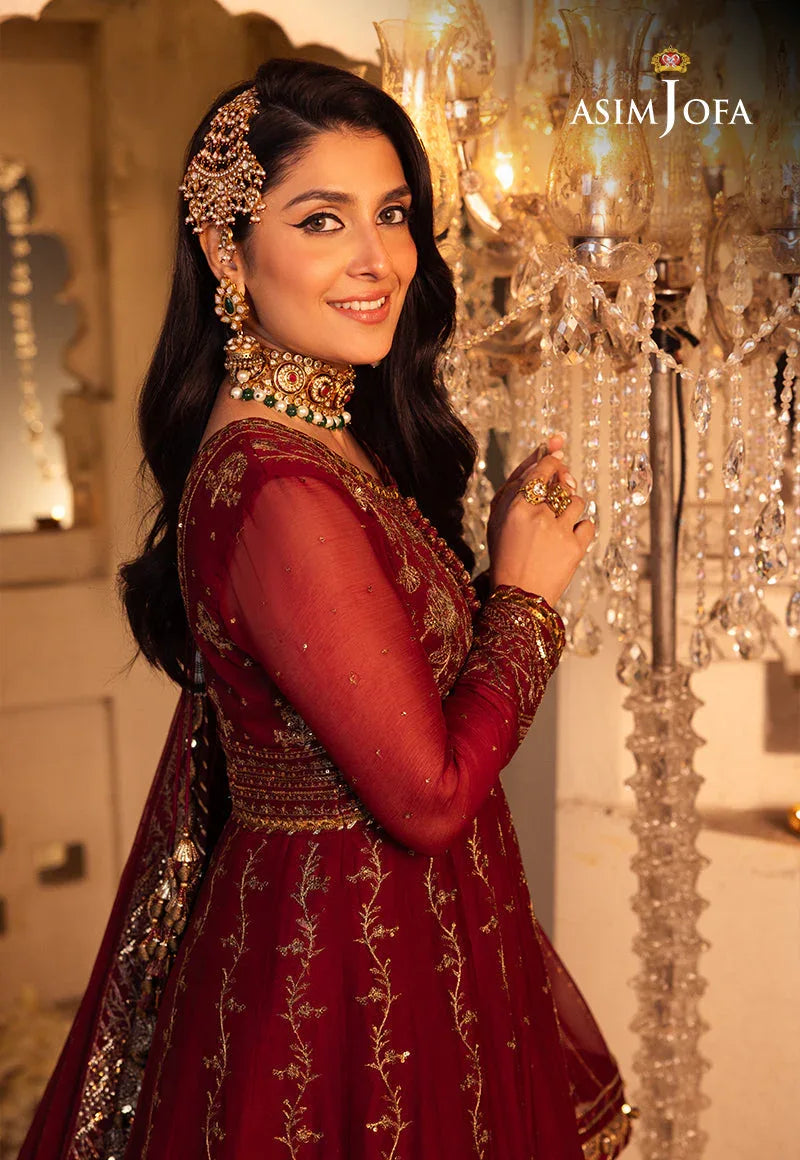 Shehnai by Asim Jofa Embroidered Chiffon 3Pc Suit AJSH-16 - Aqsa Fabrics