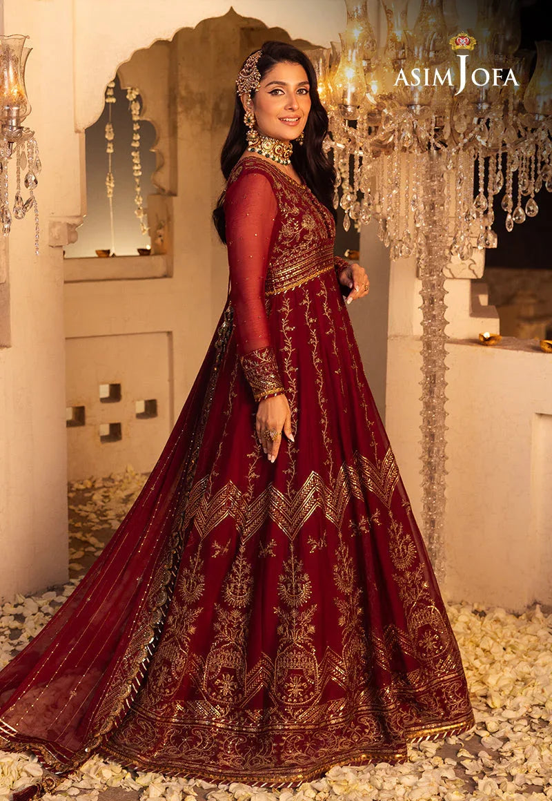 Shehnai by Asim Jofa Embroidered Chiffon 3Pc Suit AJSH-16 - Aqsa Fabrics