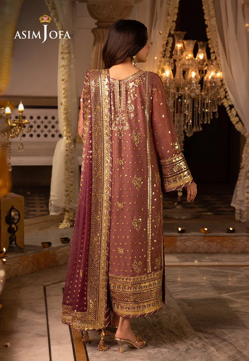 Shehnai by Asim Jofa Embroidered Chiffon 3Pc Suit AJSH-17 - Aqsa Fabrics