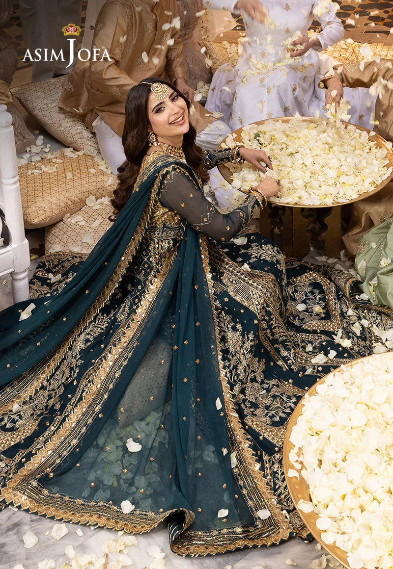 Shehnai by Asim Jofa Embroidered Chiffon 3Pc Suit AJSH-18 - Aqsa Fabrics