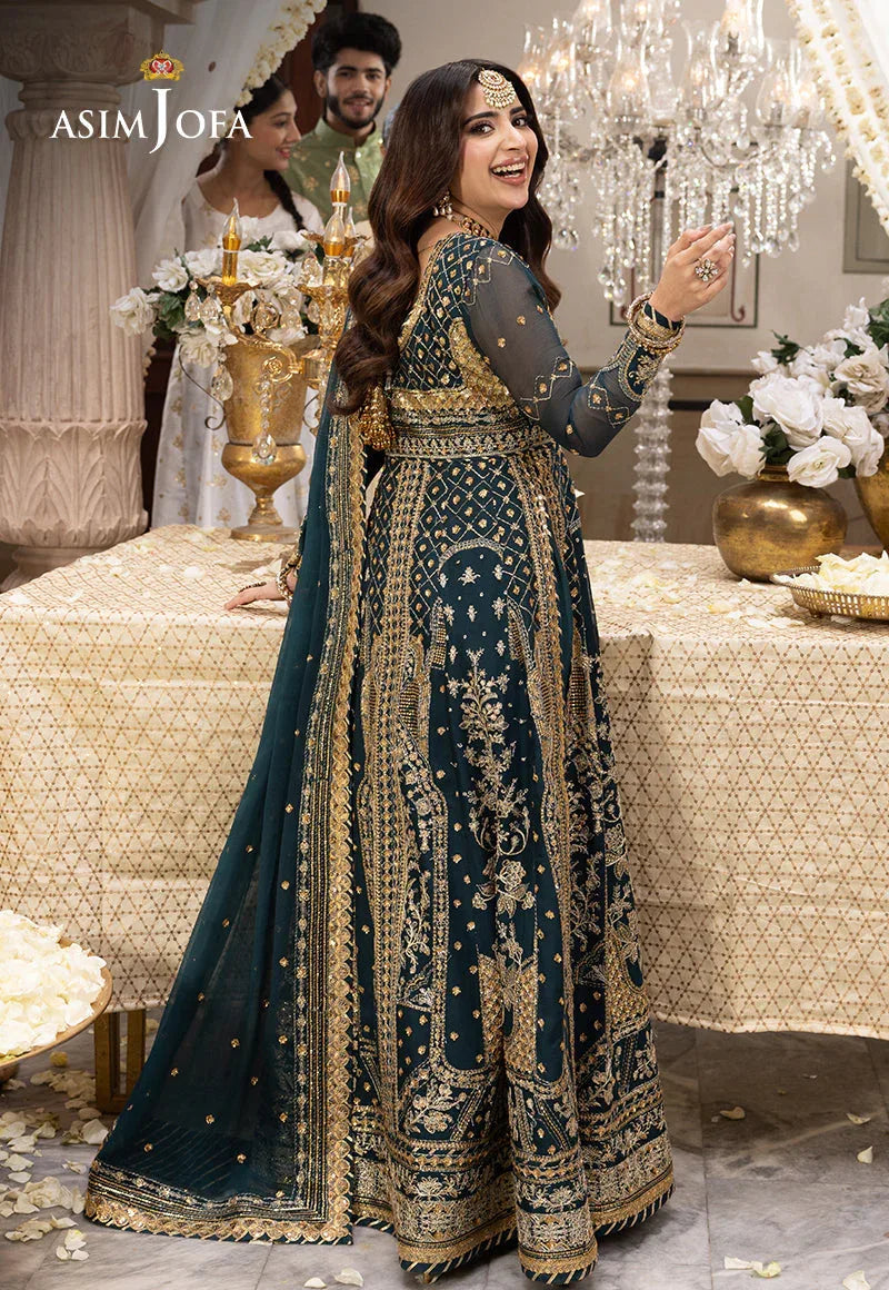 Shehnai by Asim Jofa Embroidered Chiffon 3Pc Suit AJSH-18 - Aqsa Fabrics