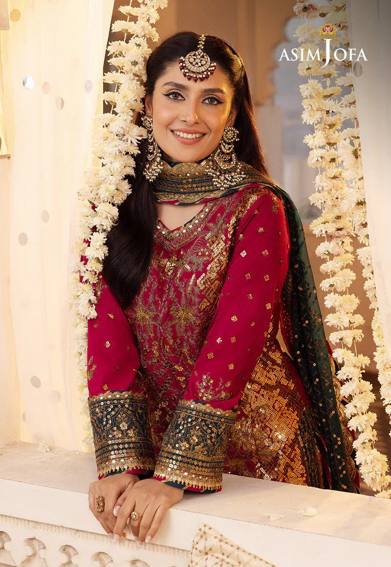 Shehnai by Asim Jofa Embroidered Chiffon 3Pc Suit AJSH-19 - Aqsa Fabrics
