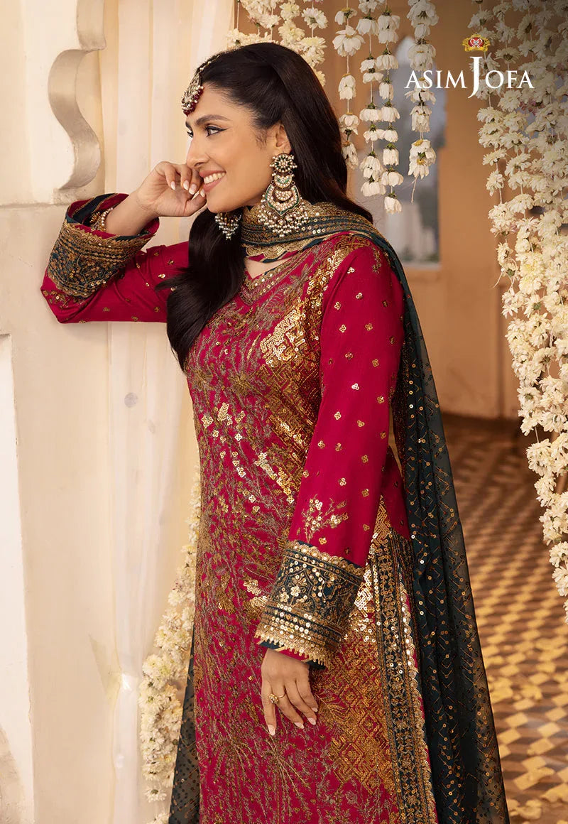 Shehnai by Asim Jofa Embroidered Chiffon 3Pc Suit AJSH-19 - Aqsa Fabrics
