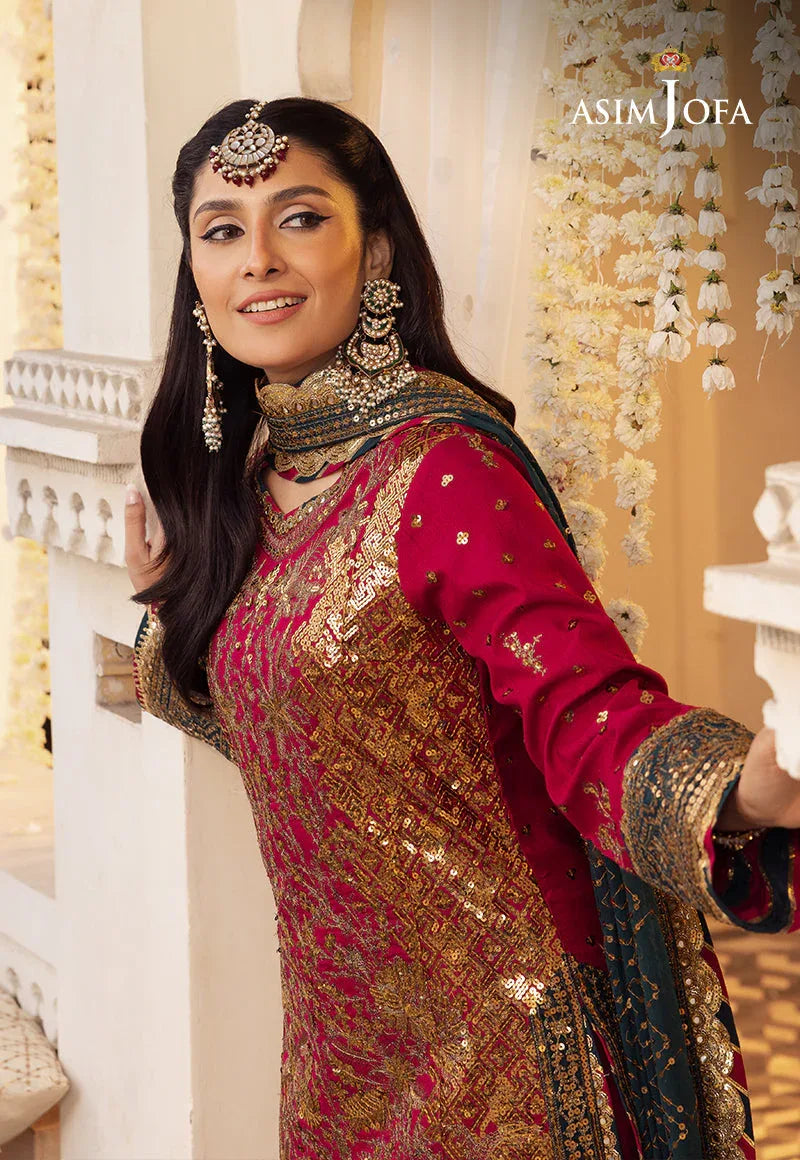 Shehnai by Asim Jofa Embroidered Chiffon 3Pc Suit AJSH-19 - Aqsa Fabrics