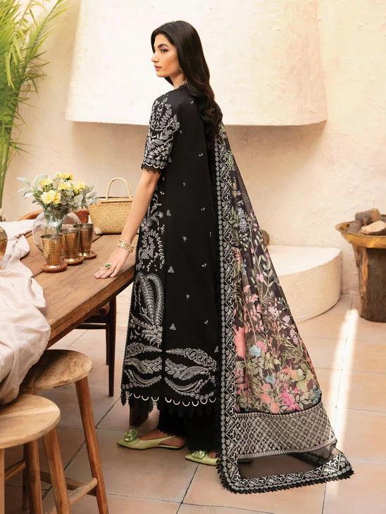 Afrozeh Cascade Embroidered Luxury Lawn Unstitched 3Pc Suit - Mila - Aqsa Fabrics