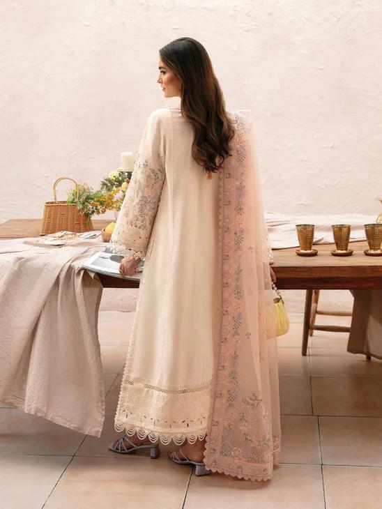 Afrozeh Cascade Embroidered Luxury Lawn 3Pc Suit - Luna - Aqsa Fabrics