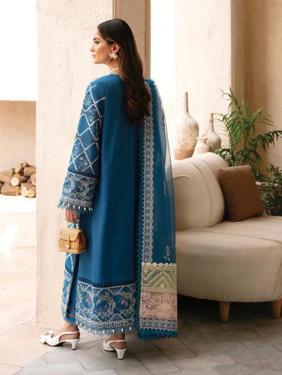 Afrozeh Cascade Embroidered Luxury Lawn 3Pc Suit - Amelia - Aqsa Fabrics