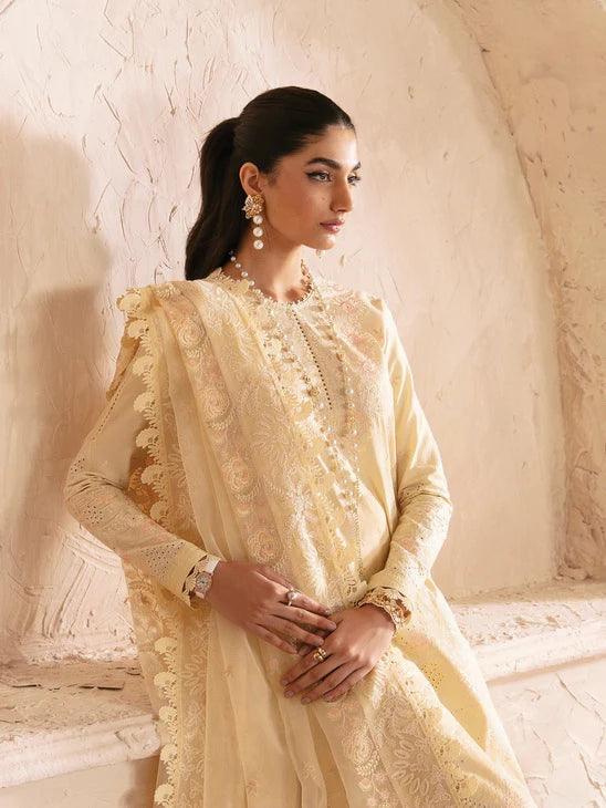 Afrozeh Cascade Embroidered Luxury Lawn 3Pc Suit - Claire - Aqsa Fabrics