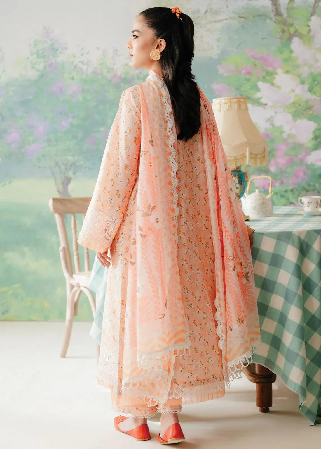 Afrozeh The Floral Charm Embroidered Lawn 3Pc Suit AL-24-V1-10 - Aqsa Fabrics