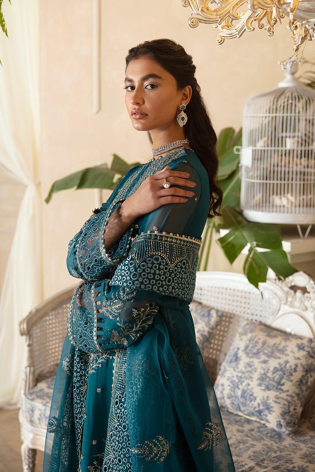 Afrozeh La Fuchsia Embroidered Chiffon 3Pc Suit ALF-03 Liana - Aqsa Fabrics