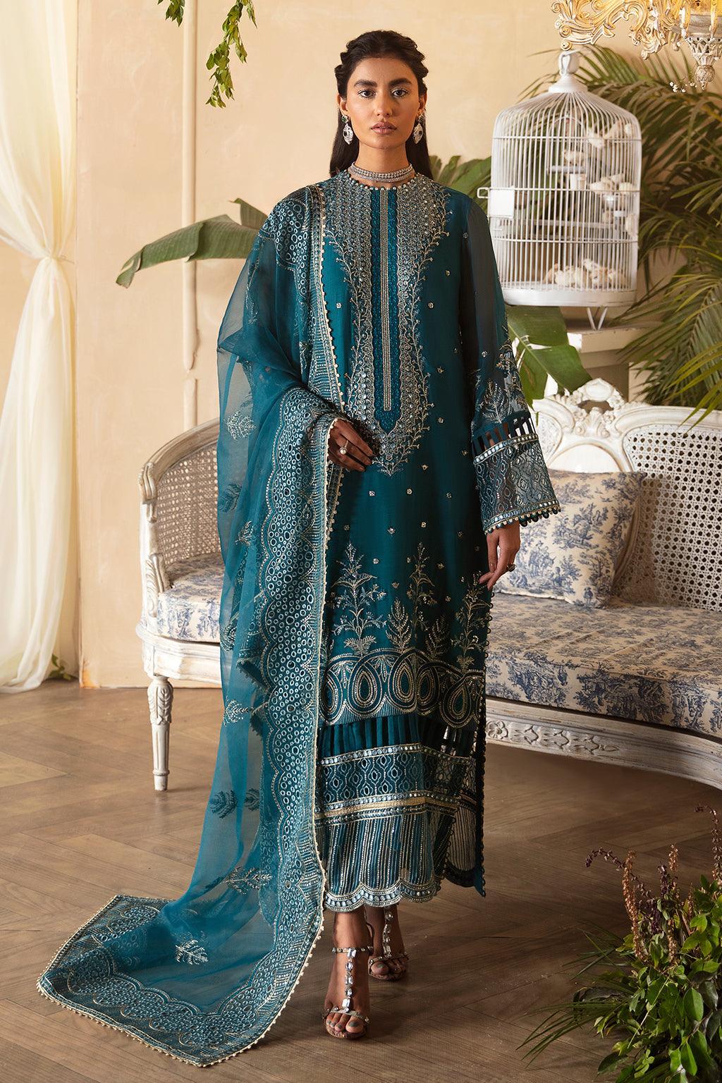 Afrozeh La Fuchsia Embroidered Chiffon 3Pc Suit ALF-03 Liana - Aqsa Fabrics