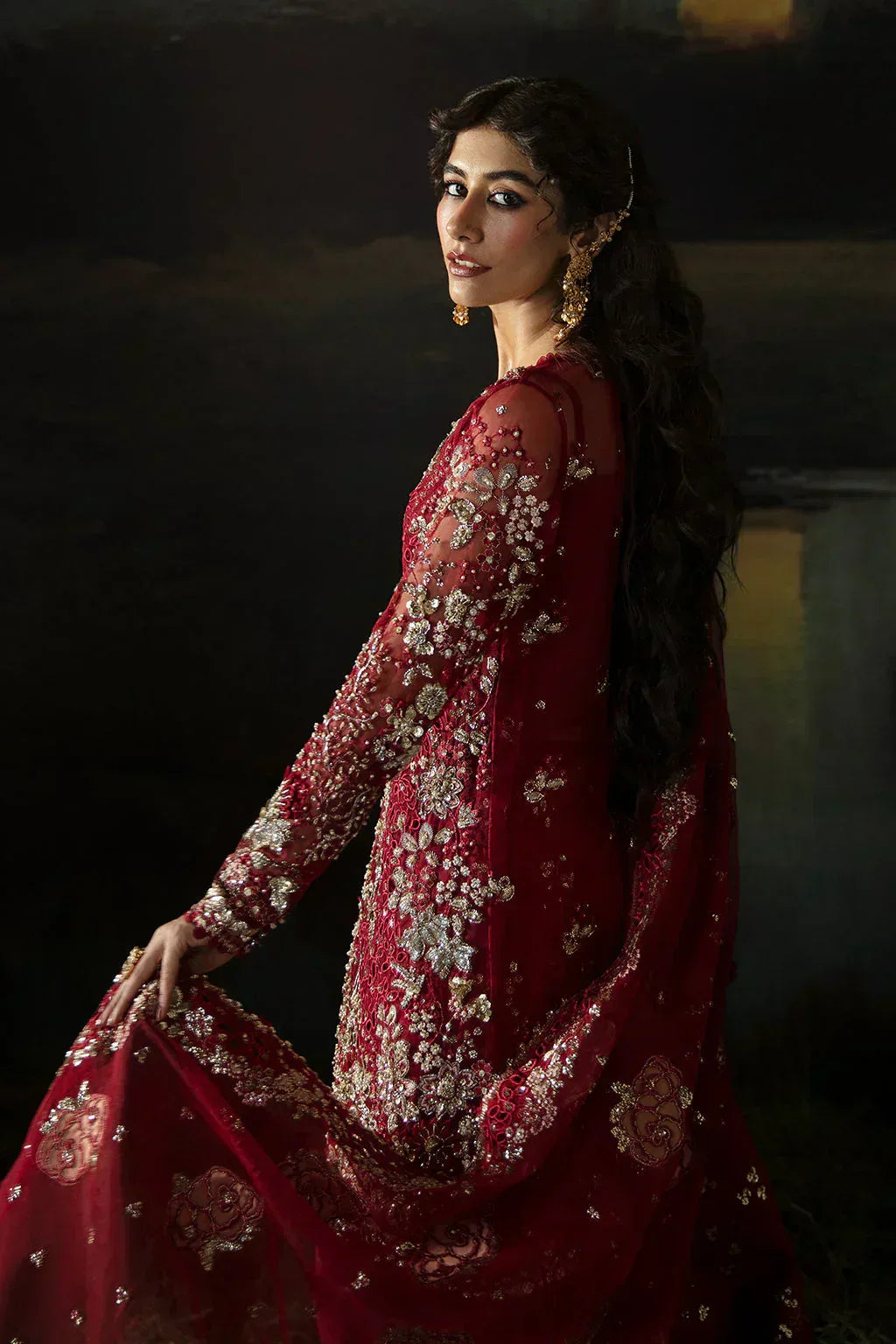 Hayat by Afrozeh Embroidered Organza 3Pc Suit AFH-24-07 ABEER - Aqsa Fabrics