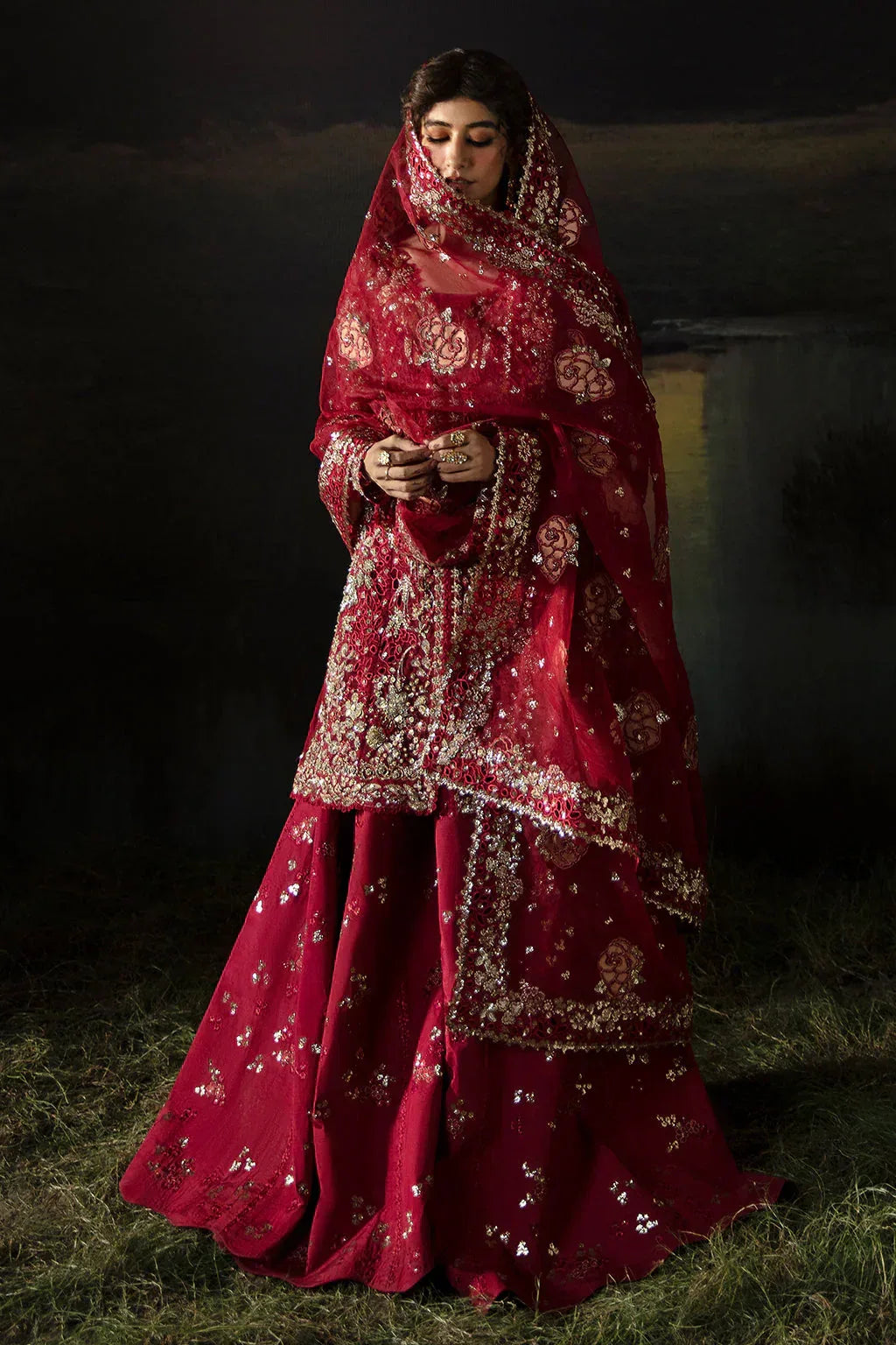 Hayat by Afrozeh Embroidered Organza 3Pc Suit AFH-24-07 ABEER - Aqsa Fabrics