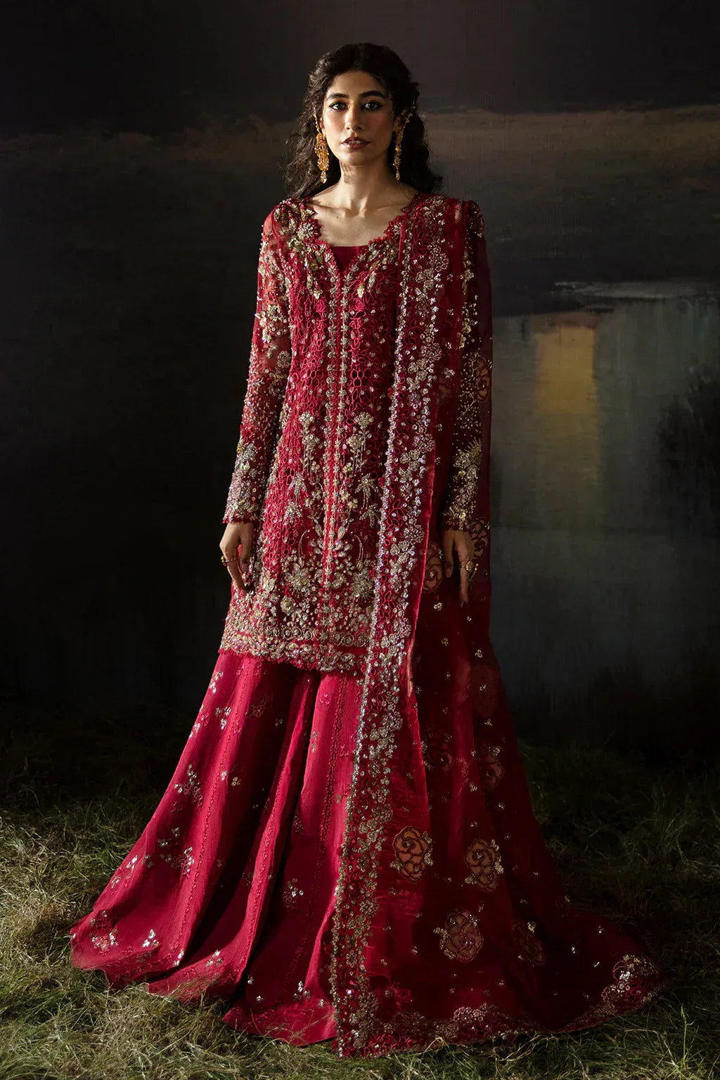 Hayat by Afrozeh Embroidered Organza 3Pc Suit AFH-24-07 ABEER - Aqsa Fabrics