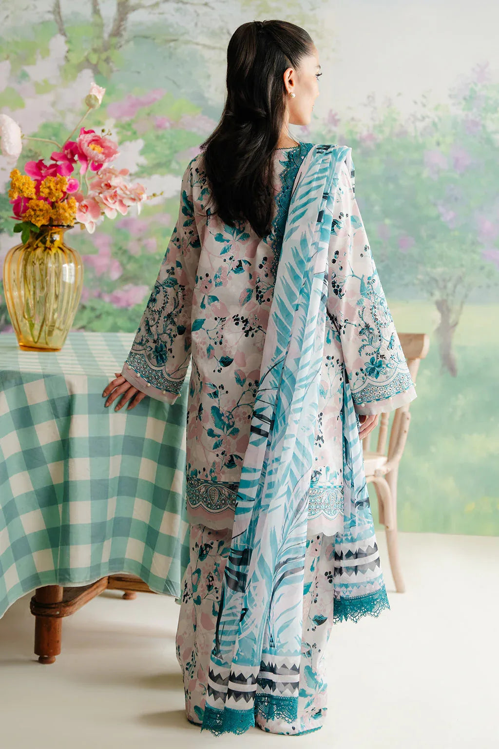 Afrozeh | The Floral Charm | Cashmere - Aqsa Fabrics