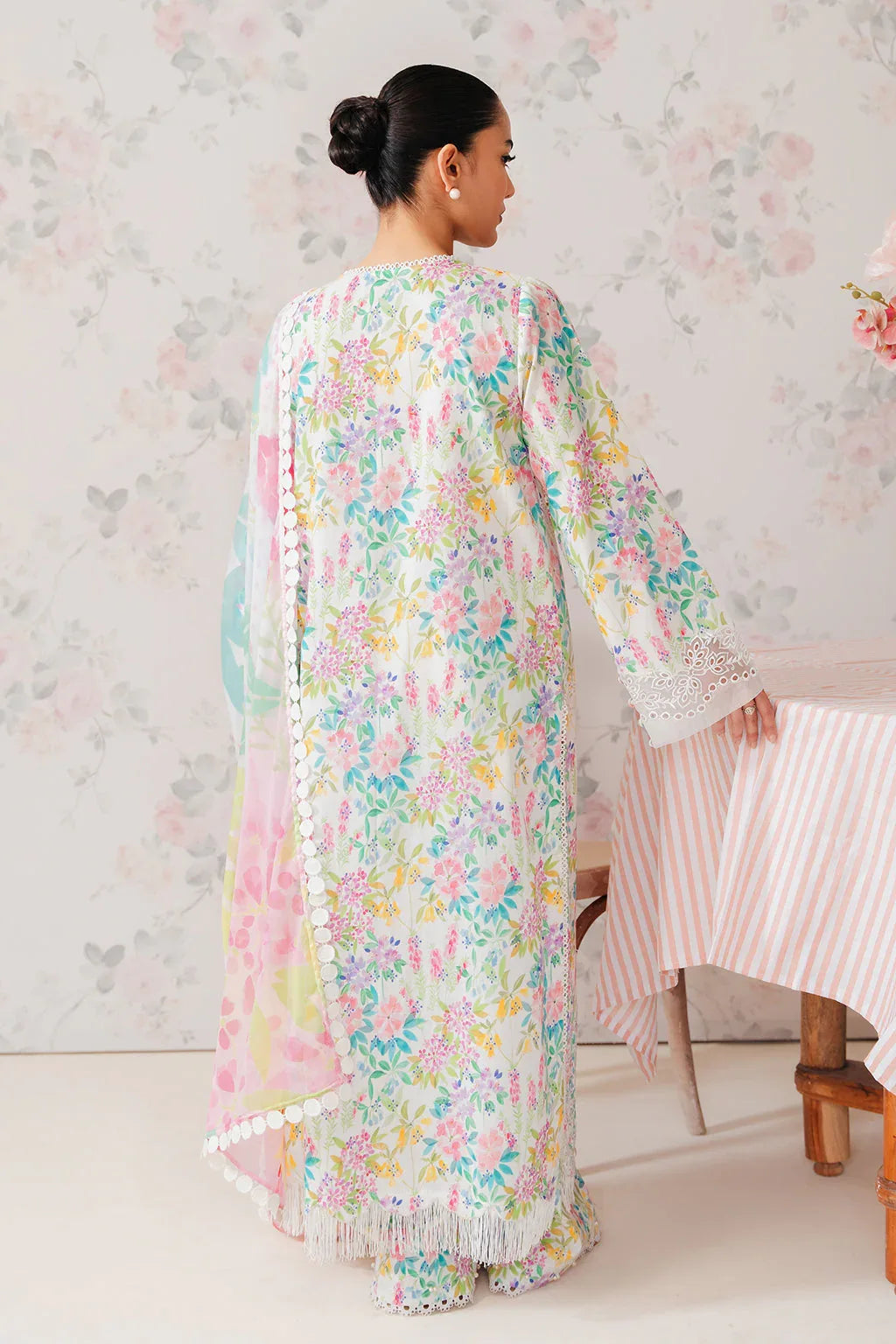 Afrozeh | The Floral Charm | Vanilla - Aqsa Fabrics