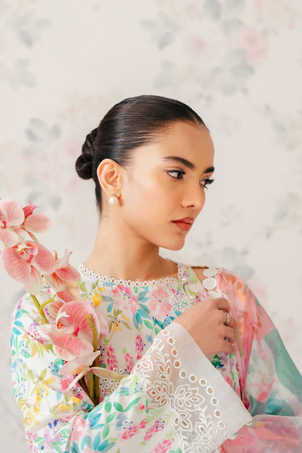 Afrozeh | The Floral Charm | Vanilla - Aqsa Fabrics