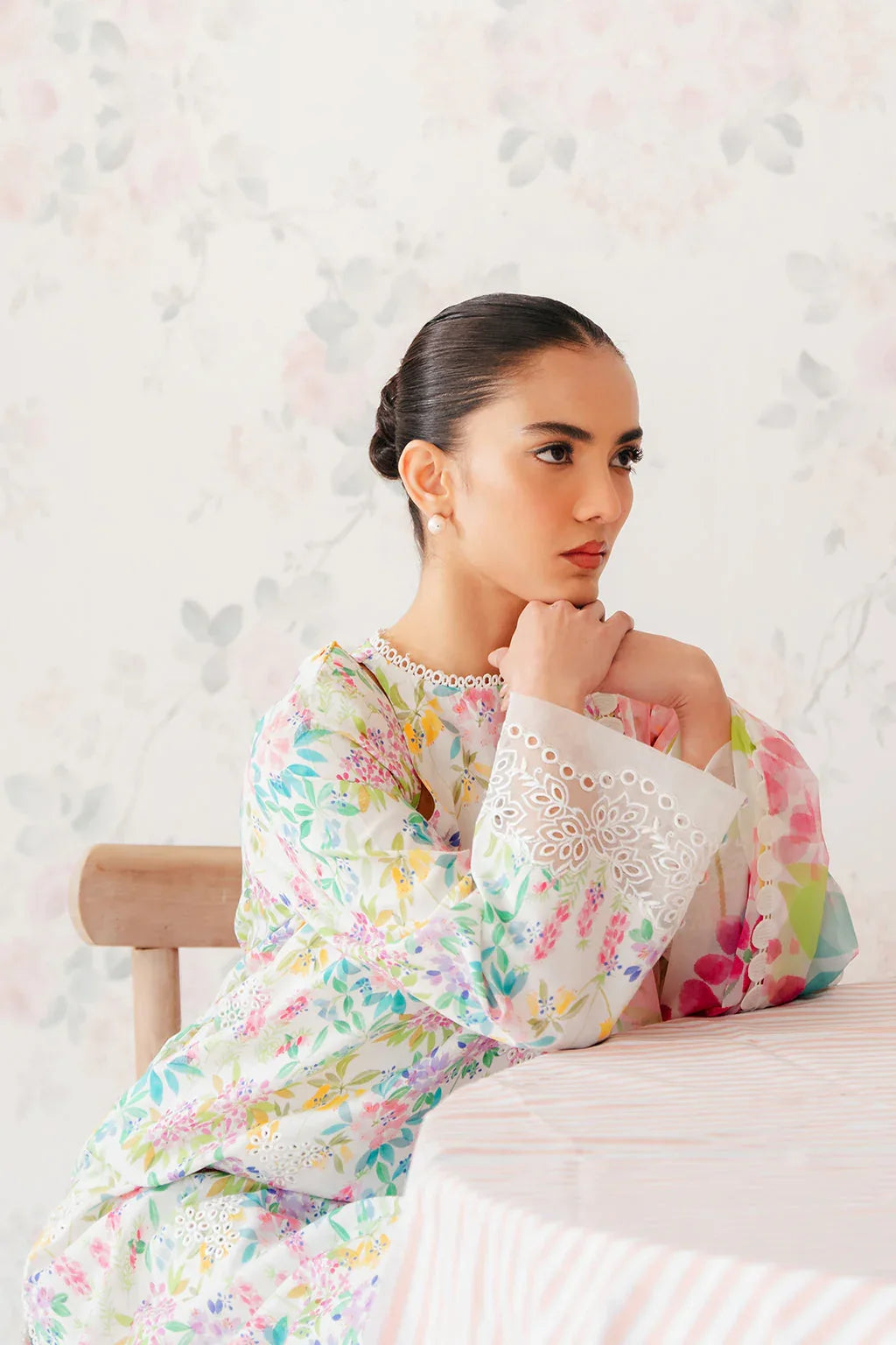 Afrozeh | The Floral Charm | Vanilla - Aqsa Fabrics