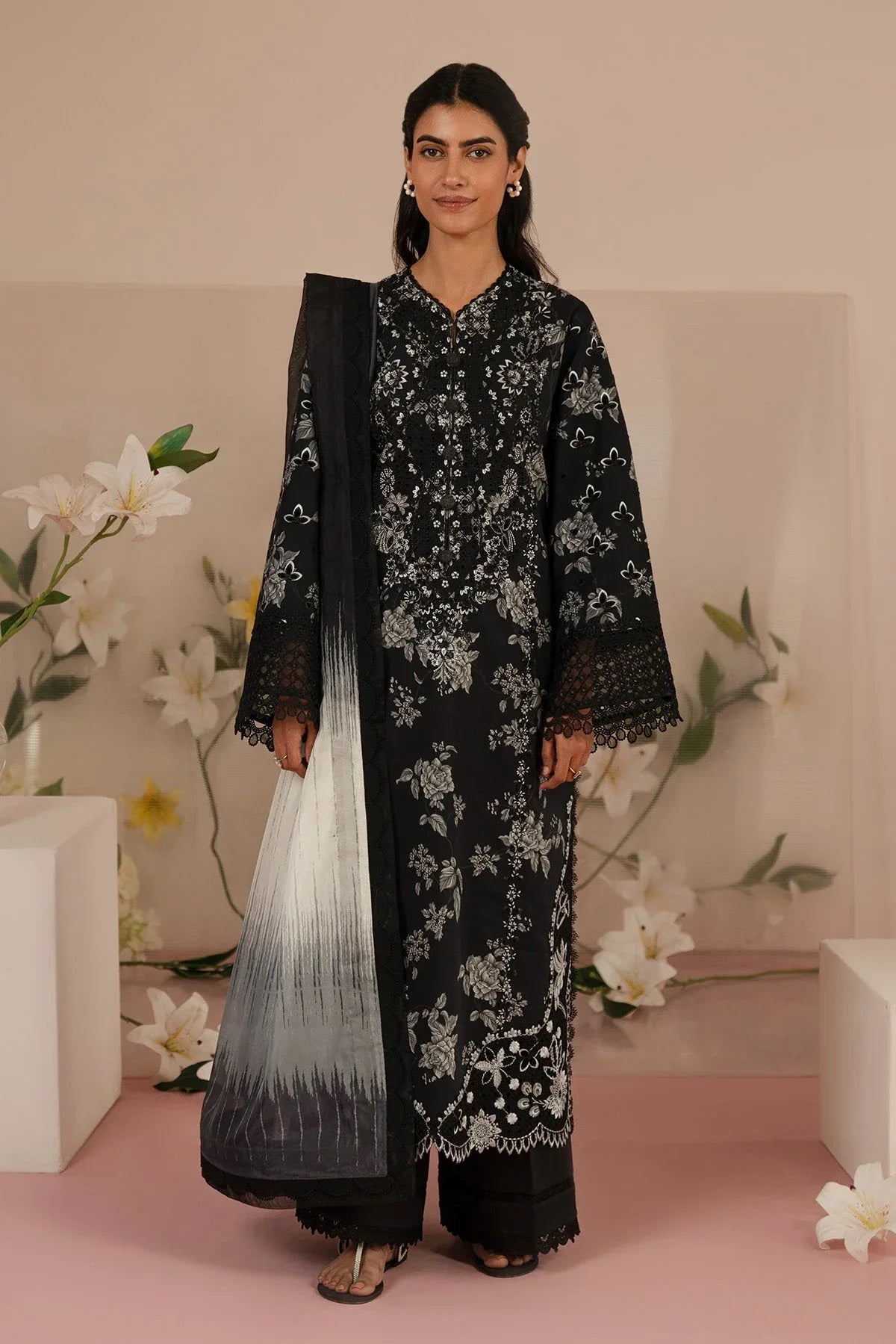 Afrozeh | Floral Charm 25 | Lupine - Aqsa Fabrics