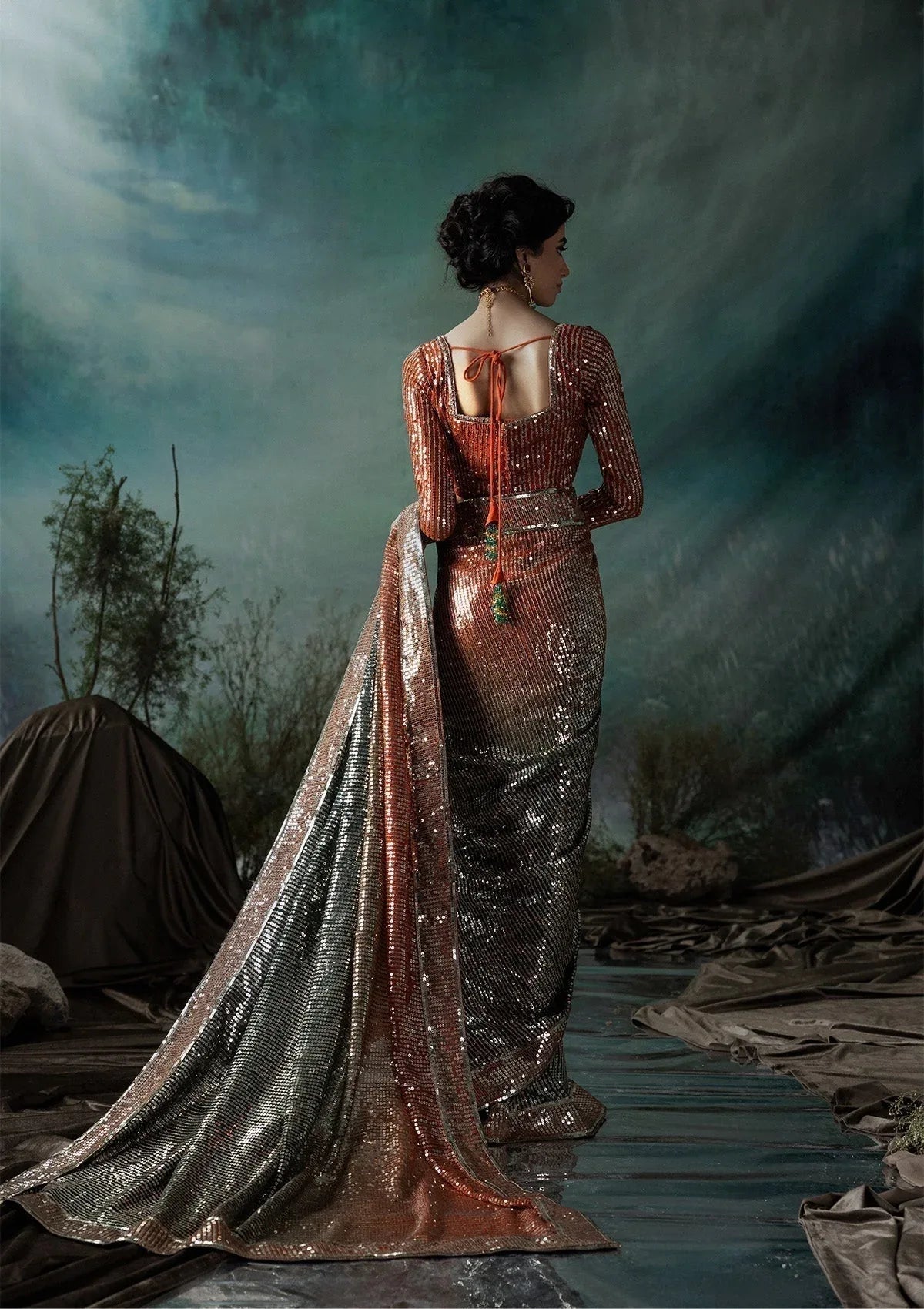 Aik Atelier | Sari Edit 2024 | SARI EDIT '24 VOL. 1 - LOOK 02 - Aqsa Fabrics