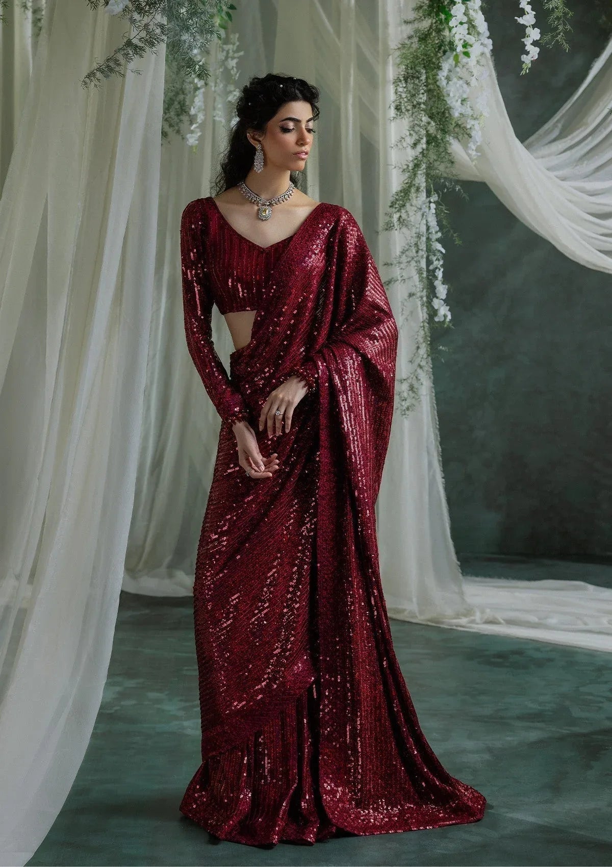 Aik Atelier | Sari Edit 2024 | SARI EDIT '24 VOL. 1 - LOOK 03 - Aqsa Fabrics