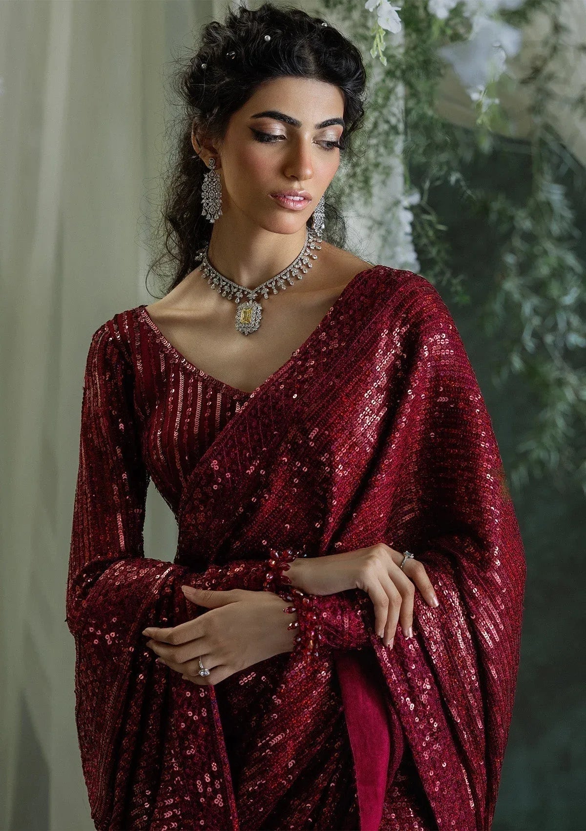 Aik Atelier | Sari Edit 2024 | SARI EDIT '24 VOL. 1 - LOOK 03 - Aqsa Fabrics