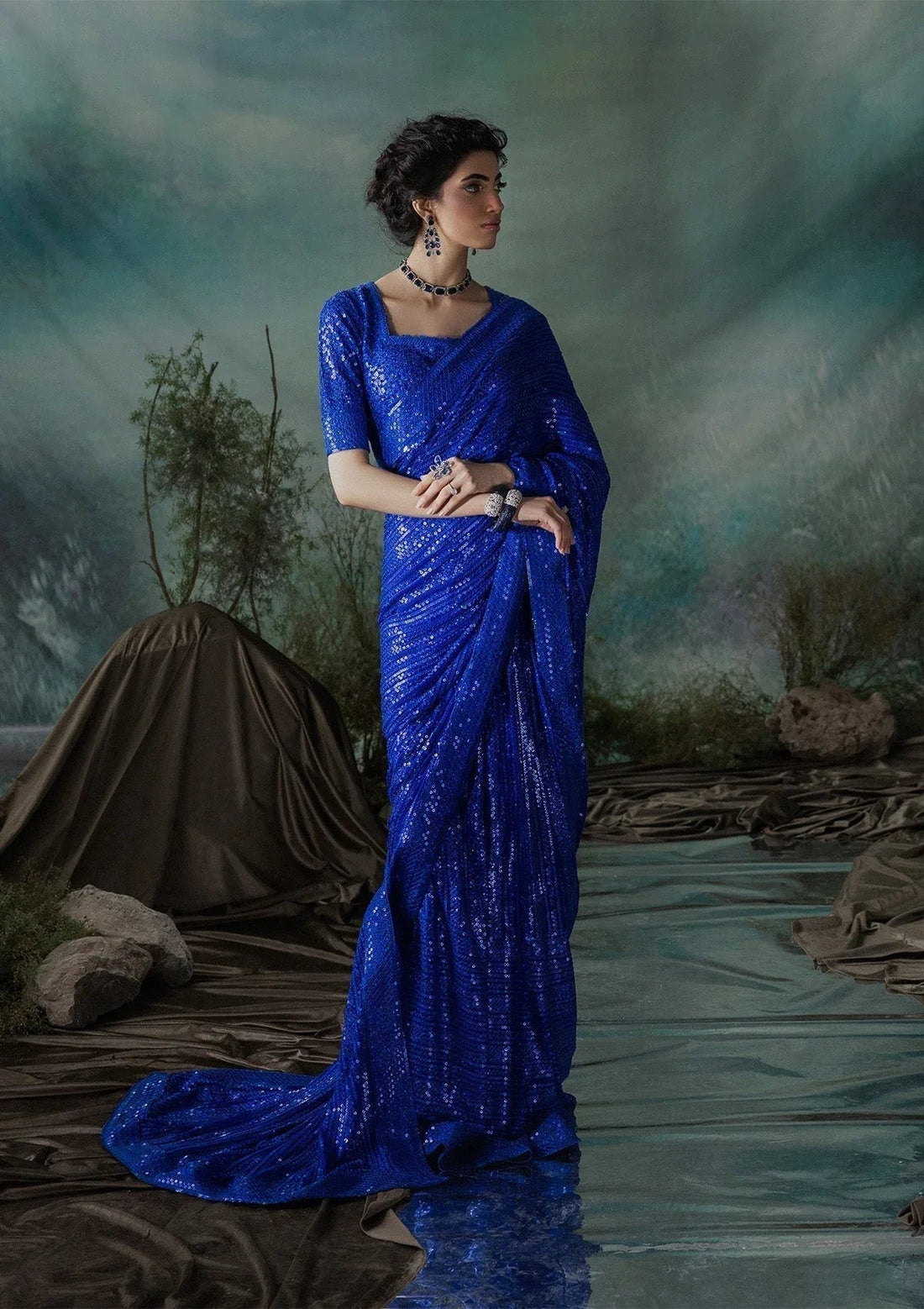 Aik Atelier | Sari Edit 2024 | SARI EDIT '24 VOL. 1 - LOOK 05 - Aqsa Fabrics