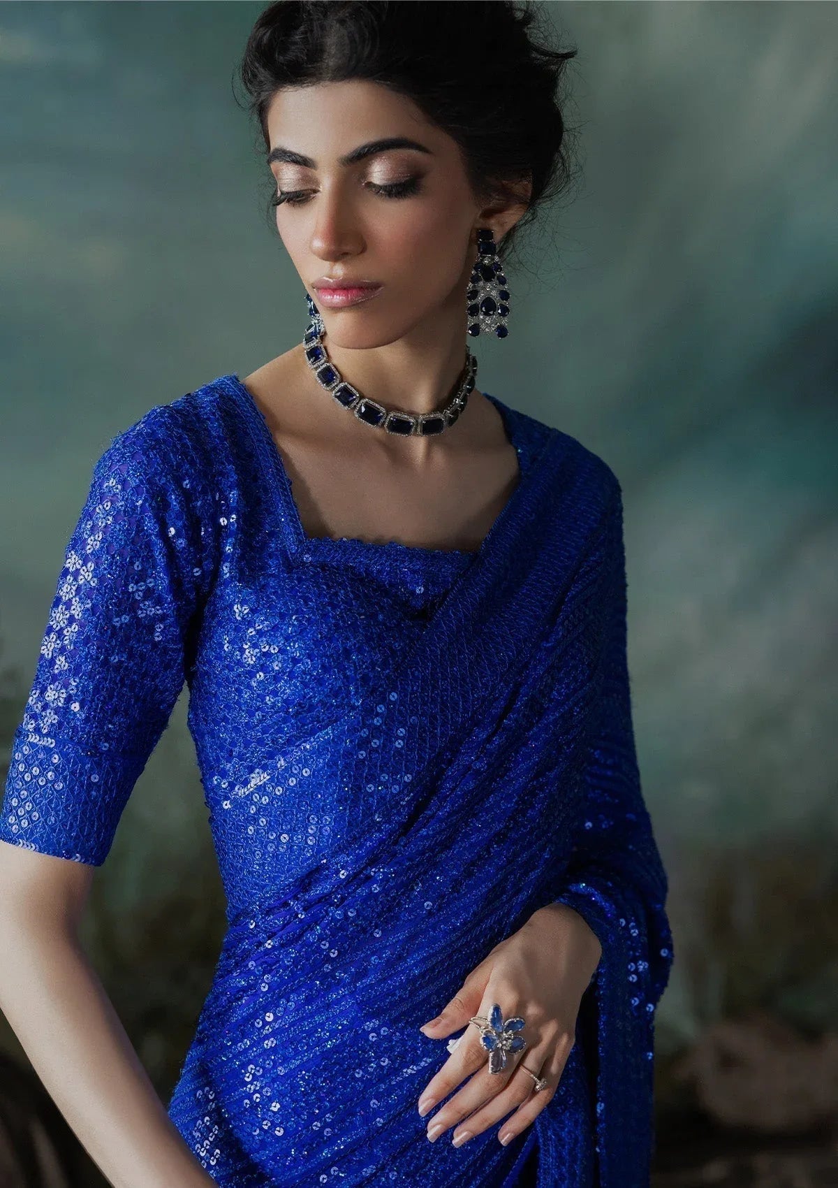 Aik Atelier | Sari Edit 2024 | SARI EDIT '24 VOL. 1 - LOOK 05 - Aqsa Fabrics