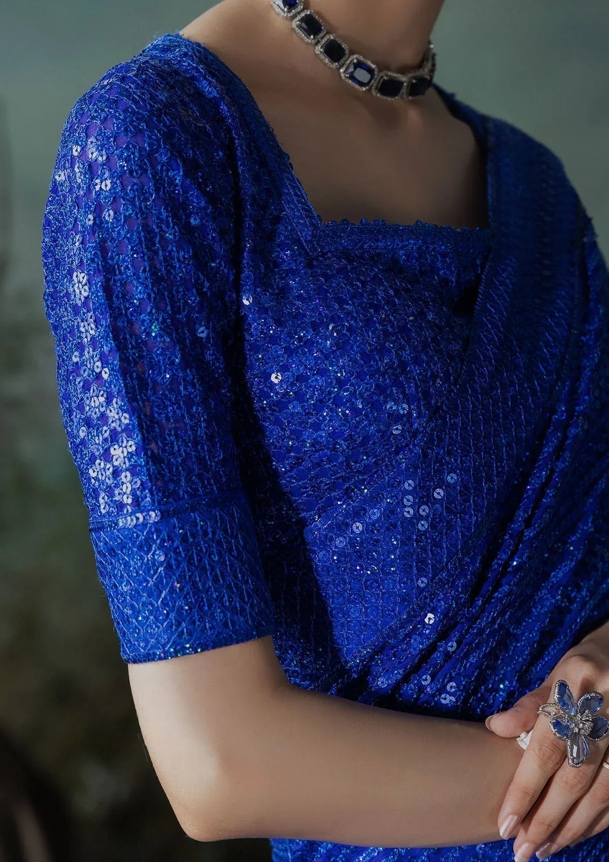 Aik Atelier | Sari Edit 2024 | SARI EDIT '24 VOL. 1 - LOOK 05 - Aqsa Fabrics
