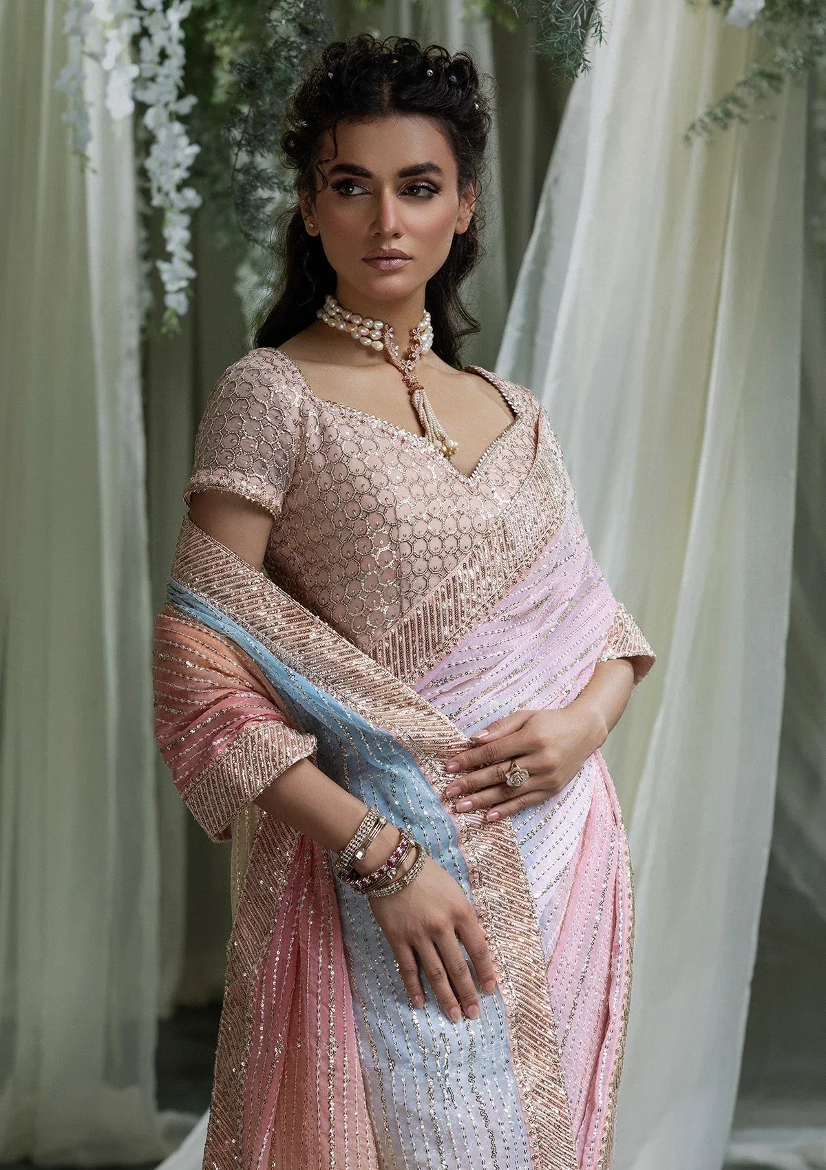 Aik Atelier | Sari Edit 2024 | SARI EDIT '24 VOL. 1 - LOOK 07 - Aqsa Fabrics