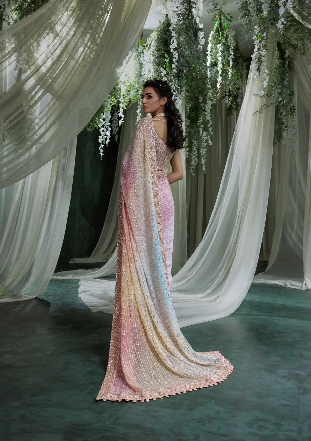Aik Atelier | Sari Edit 2024 | SARI EDIT '24 VOL. 1 - LOOK 07 - Aqsa Fabrics