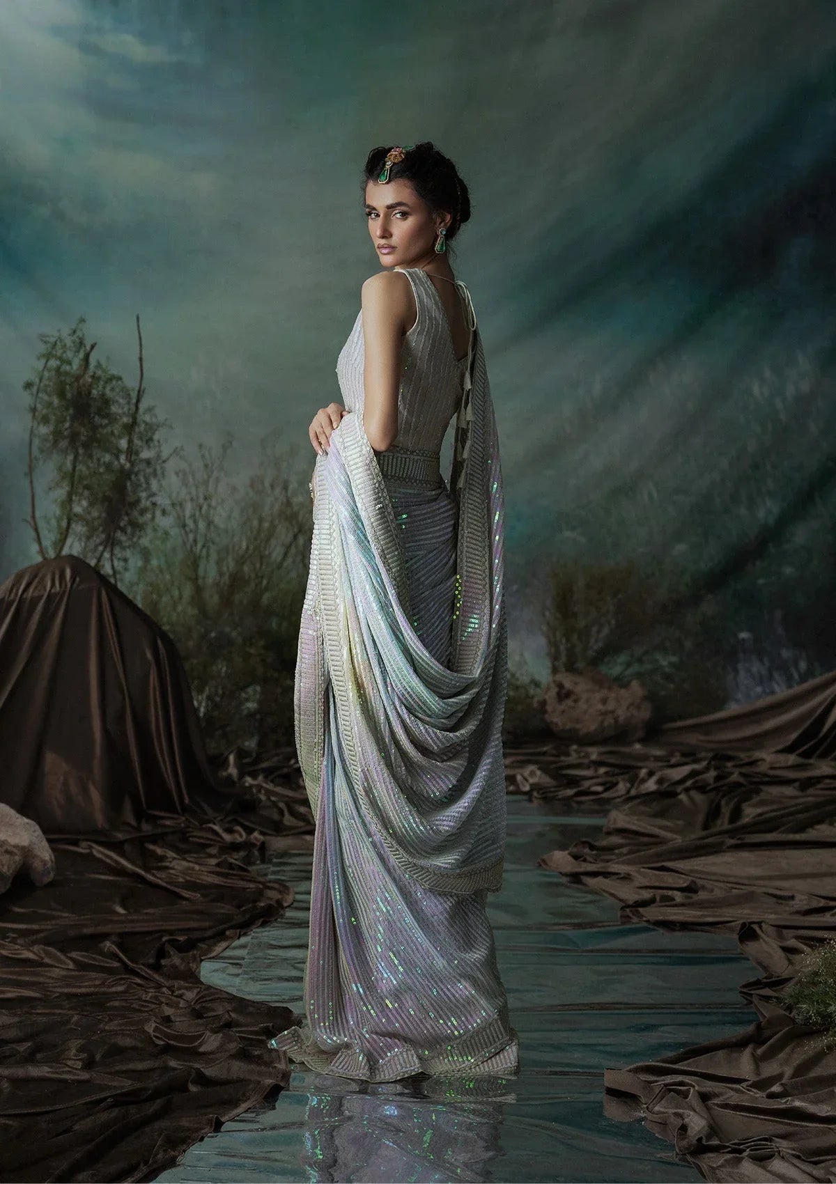 Aik Atelier | Sari Edit 2024 | SARI EDIT '24 VOL. 1 - LOOK 01 - Aqsa Fabrics